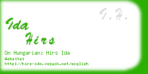 ida hirs business card